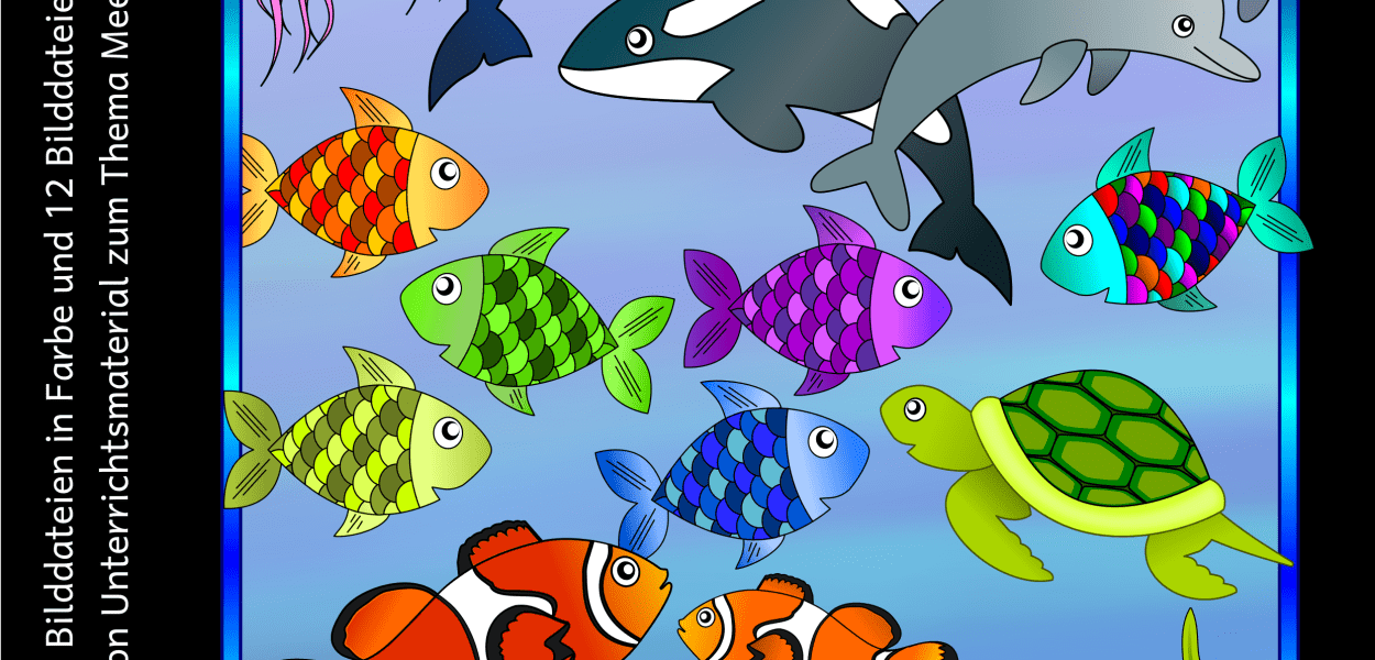 Meerestiere und Pflanzen - Clip arts für Unterrichtsmaterial und Arbeitsblätter...