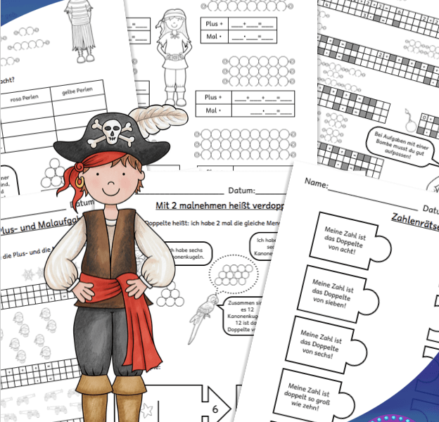 Übungsblätter zur 2er Reihe und Arbeitsblätter zu Plus- und Malaufgaben