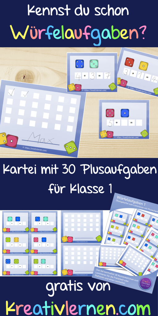 Nutze die kleine Würfelkartei und unterstütze deine Schüler beim eigenständigen Lernen mit den bunten Würfelaufgaben