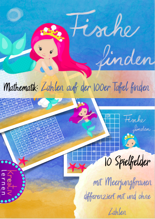 10 Spielfelder in einem Hunderterfeld zum spielerischen Üben der Zahlen bis 100 und für eine gelungene Orientierung im Zahlenraum bis 100.