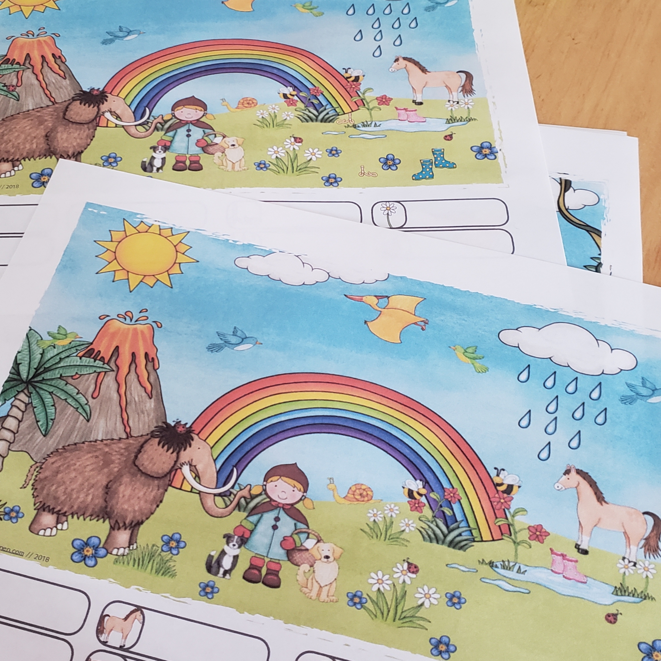 Wimmelbilder für die Freiarbeit zum Zählen und Erzählen.