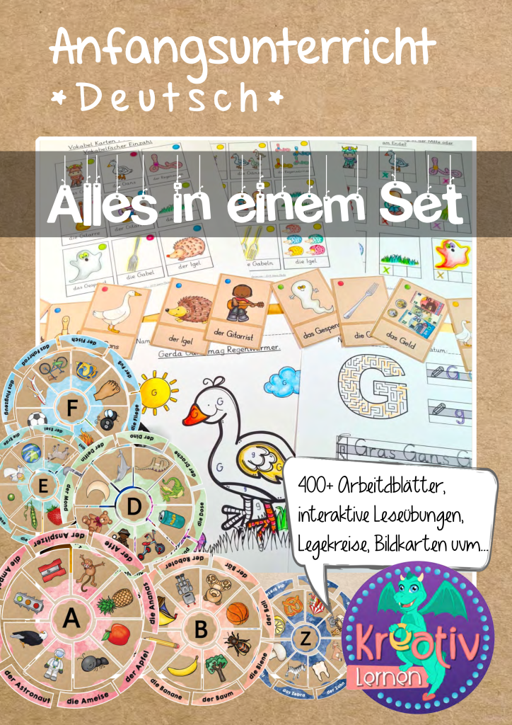 Ein riesiges Sorglospaket mit allem was du brauchen kannst. Alle Unterrichtsideen für den Distanzunterricht in der ersten Klasse, mit Arbeitsblättern, Kopiervorlagen und interaktiven Aufgaben! über 1600 Seiten direkt zum Einsatz bereit.
