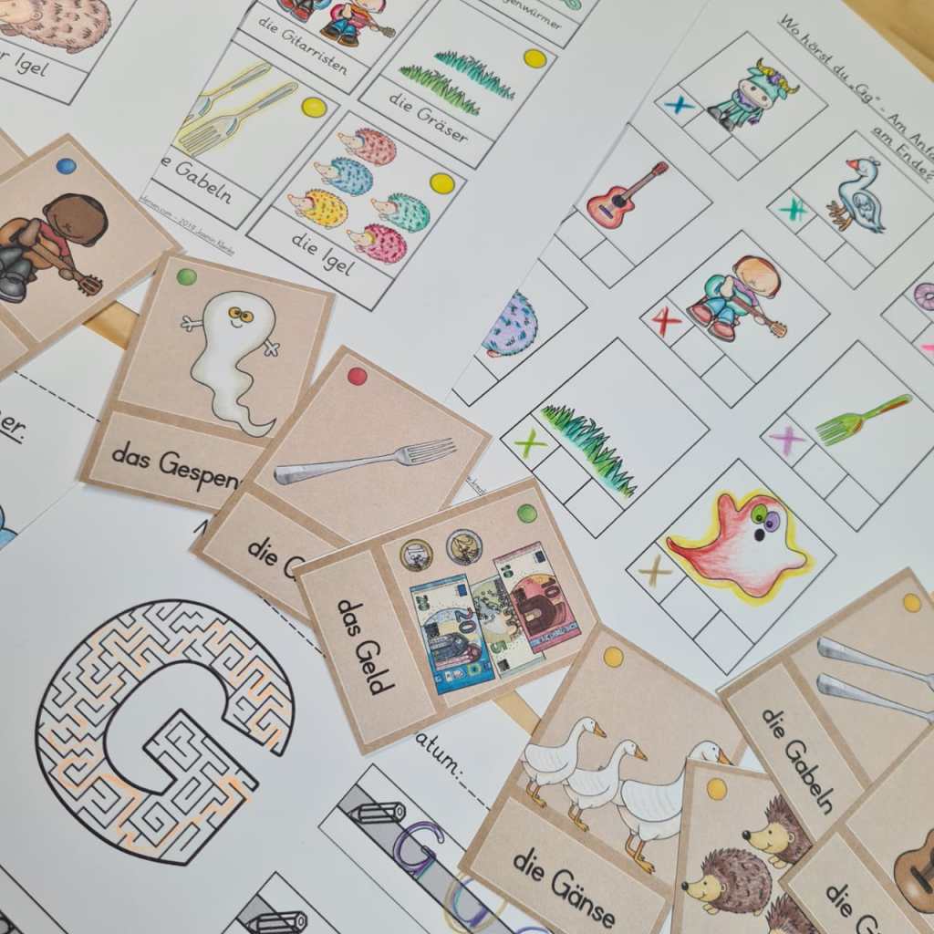 Kopiervorlagen für den Schreiblehrgang auch für den Distanzunterricht und das Üben zu Hause. Arbeitsblätter mit Vokabular für alle Buchstaben.