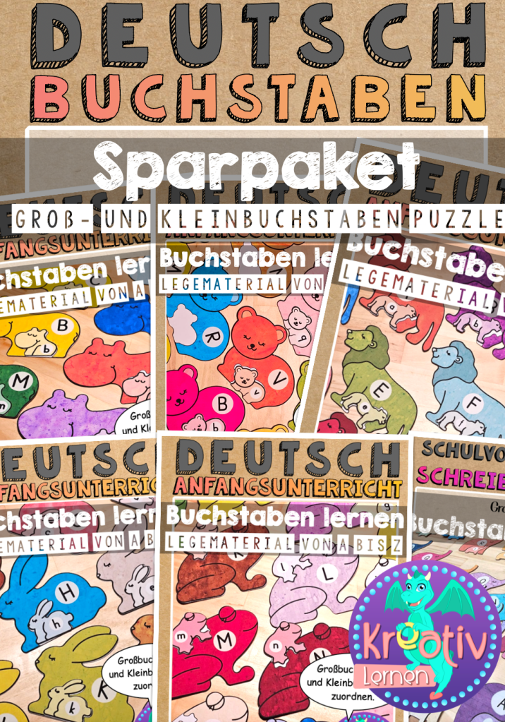 Buchstaben kennenlernen Buchstabeneinführung Buchstabenschreibkurs Großbuchstaben Kleinbuchstaben Memo Spiel spielerisch lernen