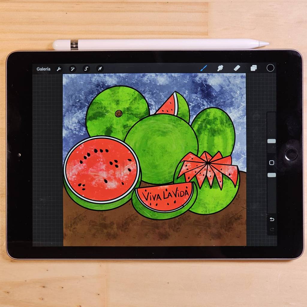 Anleitung Frida Kahlo im Kunstunterricht der Grundschule. Gestalte ein Melonenbild