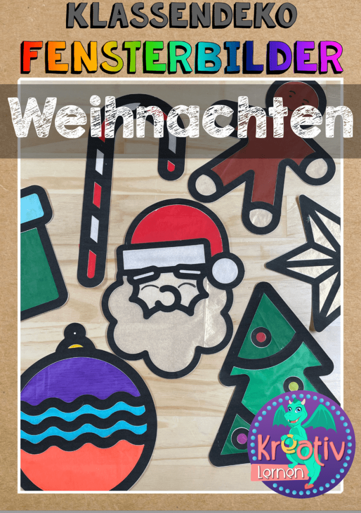 Fensterbilder mit Transparentpapier zu Weihnachten basteln. Diese Bastelvorlagen helfen dir.