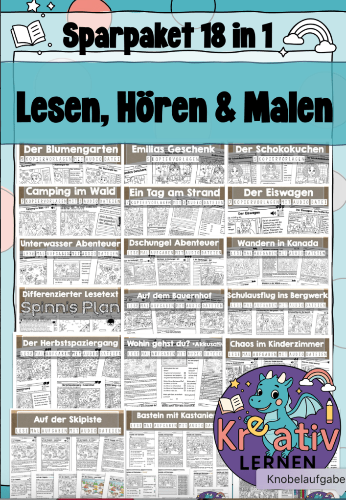 Leseförderung für Klasse 2 und 3 mit Hördateien zum Zuhören und Mitlesen. Für Leseband und individuelle Leseförderung