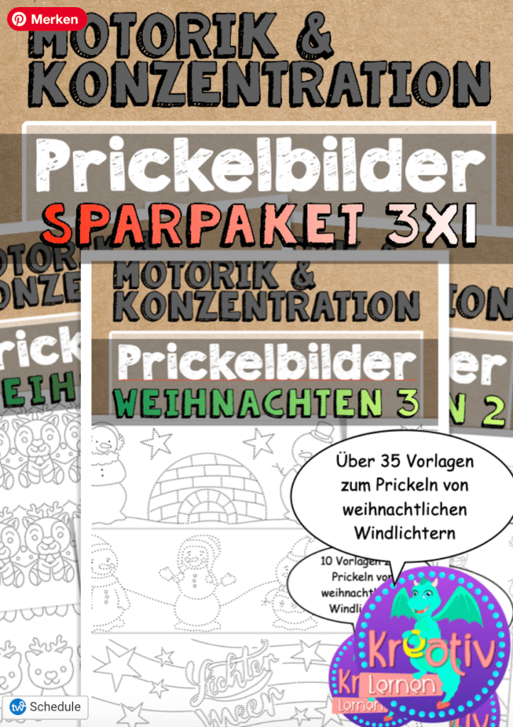 Windlichter Prickeln zu Weihnachten. Ein entspannendes Kunstprojekt für mehr Konzentration, Ausdauer und eine entspannte Weihnachtsatmosphäre.