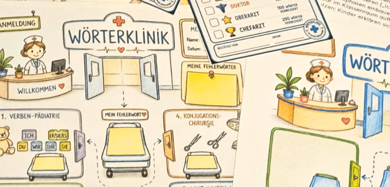 Rechtschreibstrategien üben und Fehler korrigieren mit der Wörterklinik
